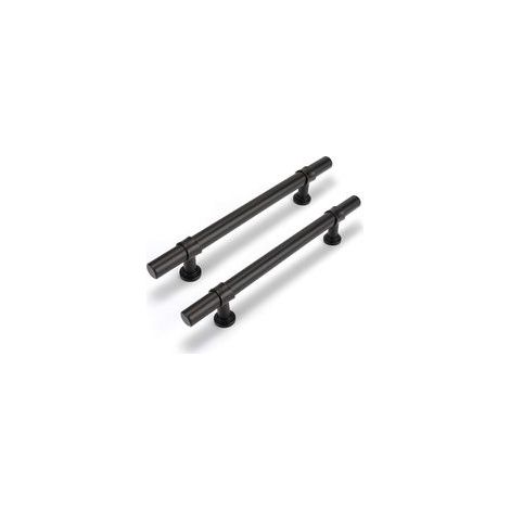 Poignées d'armoire de salle de bain noires, lot de 2 160 mm, poignées de porte d'armoire de style minimaliste moderne (1/5)