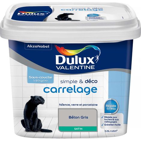 Peinture De Rénovation Simple & Deco Carrelage Satin Béton Gris 0,5 L - Dulux Valentine
