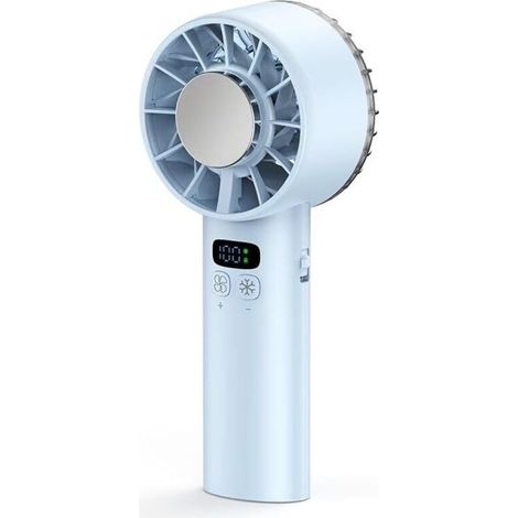 Ventilateur portable à main, mini ventilateur turbo rechargeable avec batterie intégrée de 5200 mAh, refroidissement puissant, vitesse réglable sur 100 niveaux (1 à 100), idéal pour voyages, camping e (1/5)