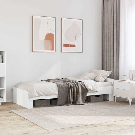 vidaXL Giroletto Bianco 90x190 cm in Legno Multistrato