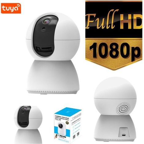 CAMERA DE SURVEILLANCE INTERIEURE WIFI FULL HD 1080P CAPACITE SD 128GO MOTORISEE IP44 DETECTION DE MOUVEMENT