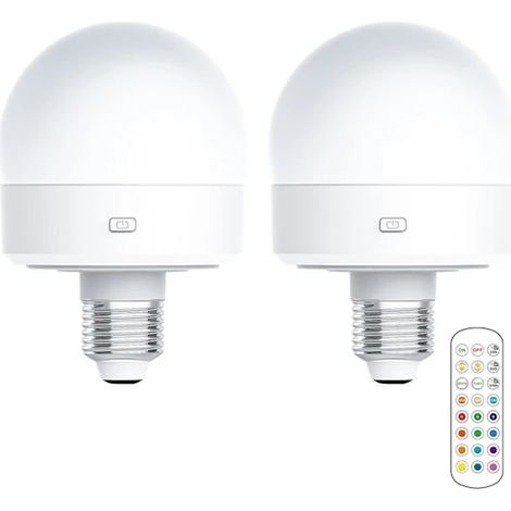 Filiyano-Ampoule rechargeable USB avec télécommande, minuterie, intensité réglable, facile à installer, alimentée par piles, culot E27, RGB, QingHai (1/5)