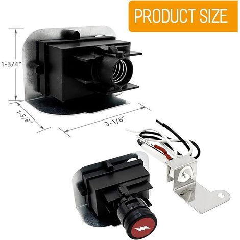 63788 Kit d'allumage, électronique, convient pour les barbecues portables Weber Q320 & Q3200, kit d'allumage, kit de remplacement pour barbecue Weber Q3200 (2014), kit d'allumage à gaz et kit (1/4)