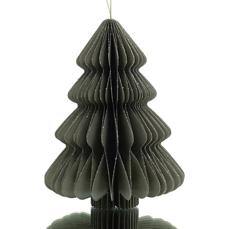 Kaemingk Weihnachtsanhänger Tannenbaum Grau Glitter & Aufhänger 8 cm - Papier (1/2)