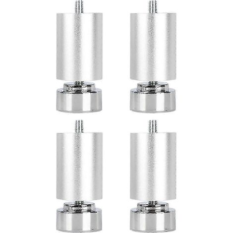 Quatre pieds de canapé robustes réglables en métal fileté M10, compatibles avec les meubles, les lits, les tables et les armoires, argentés, 12 cm. (1/5)