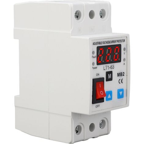 Protecteur de tension à récupération automatique, 220V, 63a, boîtier PA66, dispositif de protection de conducteur argenté avec interrupteur de bateau (1/5)