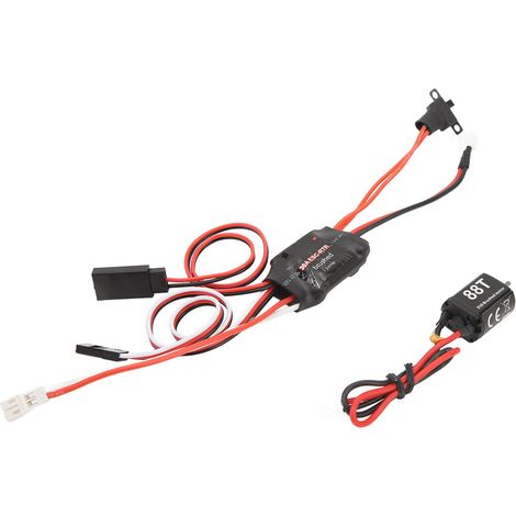 Moteur électrique à balais RC silencieux 88T, léger et fiable, avec variateur électronique de vitesse (ESC) compatible avec la voiture RC Axial SCX24.
