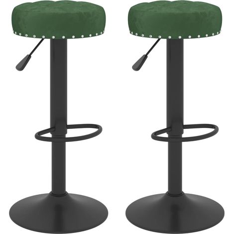Barhocker 2 Stk. Dunkelgrün Samt