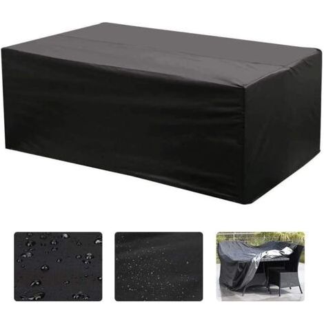 Rechteckige Tischdecke aus Oxford-Material für Gartenmöbel mit UV-Schutz (213 x 132 x 74 cm)