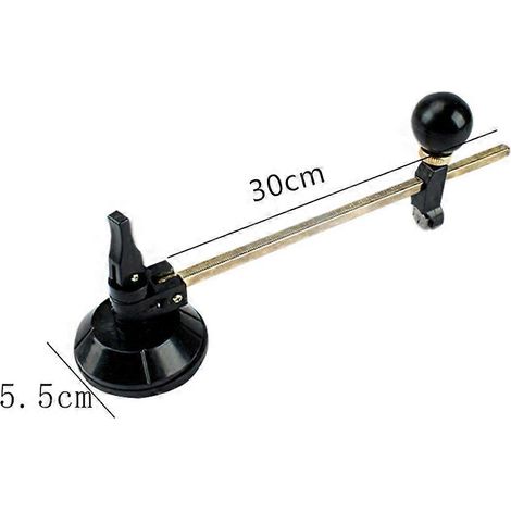 Couteau à verre rond professionnel avec compas de diamètre circulaire et ventouse, ouvre-bouteille pour cheminée