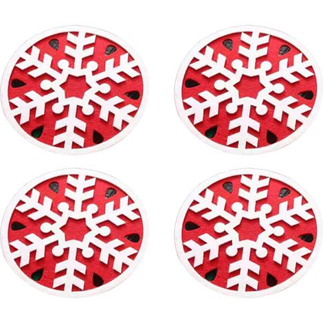 Sous-verre Flocon De Neige - 100 x 100 x 5 mm - Décoration De Noël Intérieure - Lot De 4