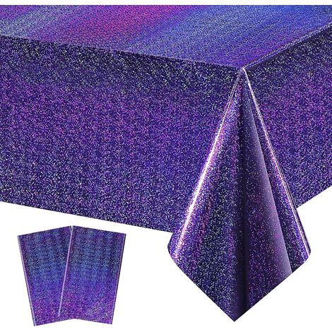 Party-Tischdecke, 2 Stück, 137 x 274 cm, bunte Plastik-Tischdecke, wasserdichte rechteckige Einweg-Geburtstagstischdecke für Kindergeburtstagsparty-Hochzeitsdekoration