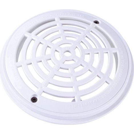 Grille bonde de Fond Ronde pour Piscine - Diam 18 x20.3cm - Blanc (1/5)