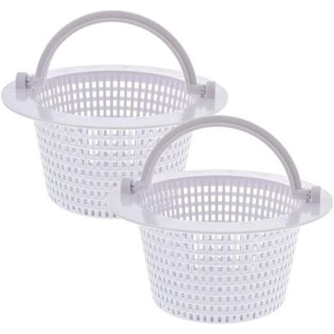 Panier rond pour skimmer de piscine hors sol – Lot de 2 – Poignée intégrée pour retrait facile – Diamètre 16 cm – Plastique robuste (1/5)