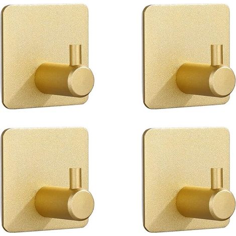 Kleiderhaken – starke Klebehaken, für Stangenhaken, Türhaken, Badezimmerhaken – Gold (1/5)