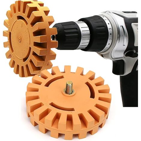 Outil de suppression de décalcomanies de voiture, roue de gomme en caoutchouc de 4 pouces dissolvant de rayures en plastique dissolvant d'adhésif de décalcomanie rayures et outils de retrait (1/4)