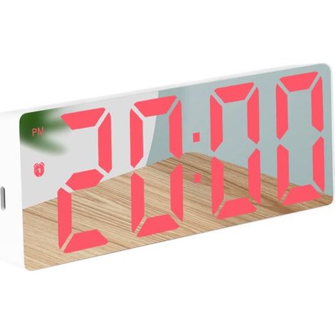 Digitaler Kinderwecker mit LED-Anzeige, ohne Ticken, Schlummerfunktion, Temperaturanzeige und einstellbarer Helligkeit, für Damen und Herren, 15,5 x 6 x 2,5 cm (1/5)