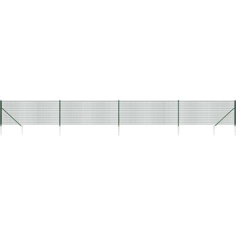 Maison Exclusive - Maschendrahtzaun mit Bodenhülsen Grün 0,8x10 m