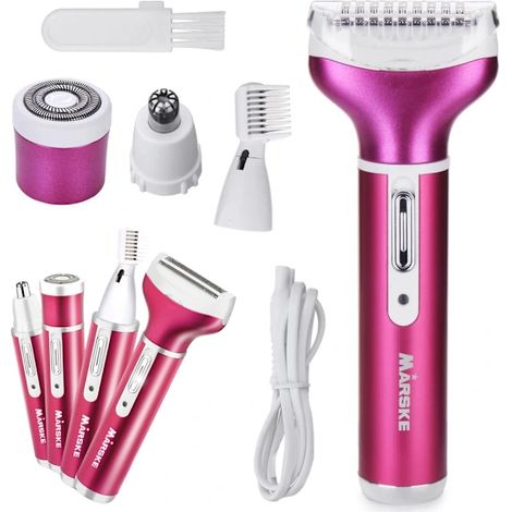 Épilateur pour femmes, rasoir corporel, tondeuse pour jambes 4 en 1, têtes remplaçables, USB[CO]-AquaForge