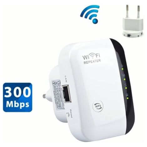 KZQ Amplificateur WiFi, Amplificateur Internet sans fil 2,4 G pour la Maison 300 Mbps Super boost Répéteur de Portée Wi-Fi Répéteur d'Amplificateur de signal WLAN, Configuration et couverture faciles (1/5)