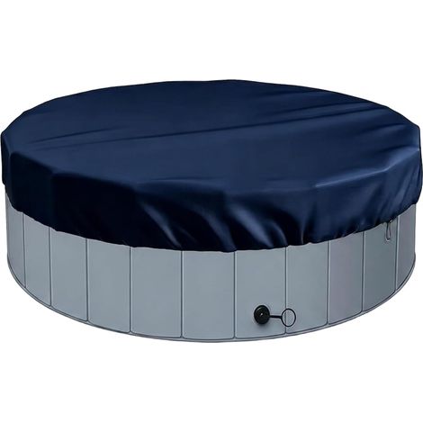 Couverture Ronde pour Spa Baignoire Extérieure, Ø183 x 30cm, Bleu Housse de Spa avec Bords Renforcés, Cordon Serrage Protection Intempéries Pluies à Poussière pour Baignoire Piscine (1/5)