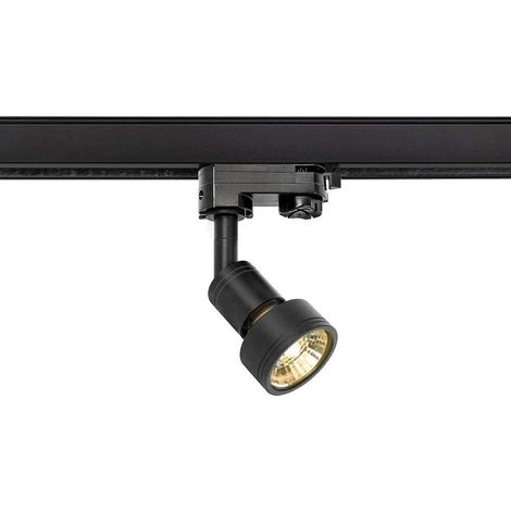 Systèmes rail 3 allumages 230V PURI TRACK spot pour rail 3 allumages intérieur noir GU10/QPAR51 50W max - SLV 153560 (1/4)