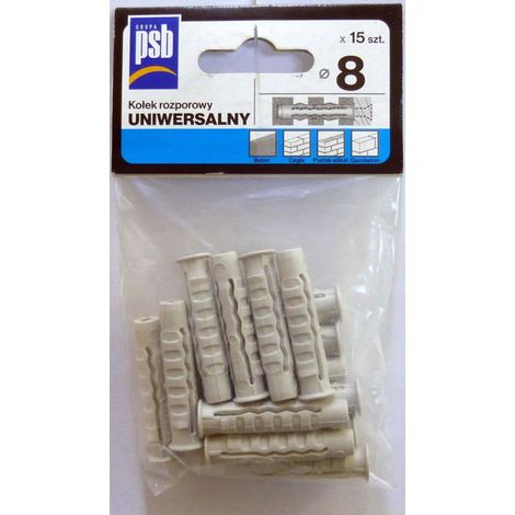 Sachet de bouchon d'expansion UNI 8 mm, 15 pièces PSB (1/2)