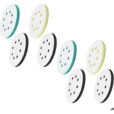 8 Pièces Tampon de Ponçage Souple 125mm Tampon d'Interface Ponceuse, Plateau de Poncage 8 Trous Tampon Interface en Éponge en Mous