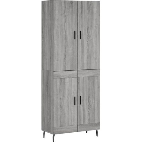 vidaXL Credenza Grigio Sonoma 69,5x34x180 cm in Legno Multistrato (1/5)
