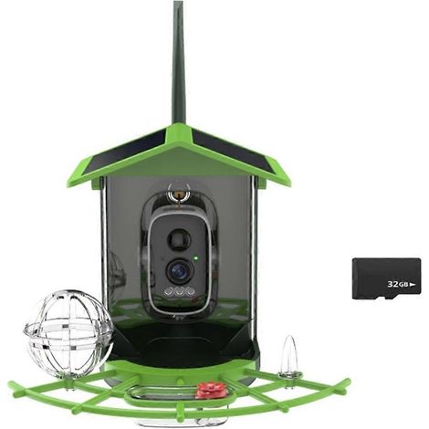 Caméra pour mangeoire à oiseaux 4MP 2K HD, capture vidéo des oiseaux, Wi-Fi, alimentation solaire, batterie avec panneau solaire, observation instantanée des oiseaux (1/5)