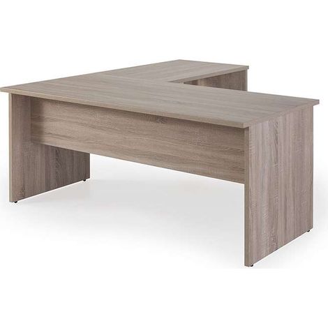 Mesa para oficina o estudio esquinero acabado olmo claro 73 cm(alto)160/180 cm(ancho)80/60 cm(fondo) (1/4)
