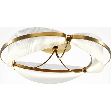 Plafonnier chambre LED blanc & or - forme elliptique AVA (1/5)