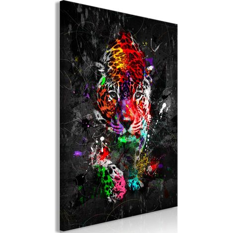 Tableau Animaux Colorés : Panthère Vertical - 60 x 90 cm (1/3)