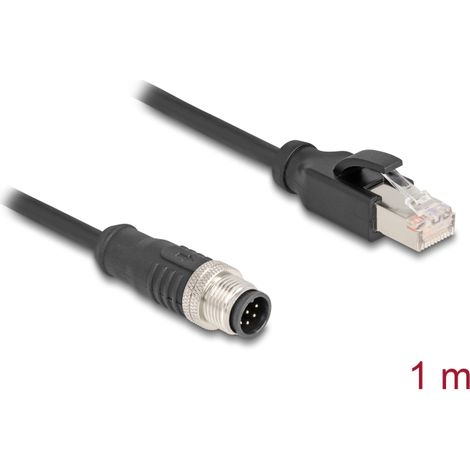 Delock Cable M12 codificado A 8 pin macho a RJ45 macho PVC 1 m