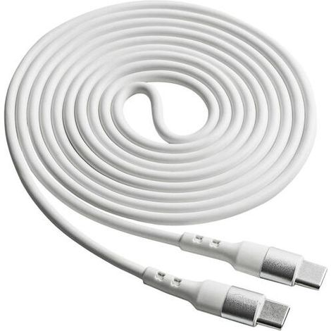 Cable USB-C Akyga AK-USB-41 de 60 W, 3 A, PD QC, blanco, 1,8 m (1/2)