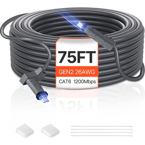 VEVOR Cavo Starlink Gen 2, Cavo di Prolunga Durevole per Generazione Standard 2, Compatibile con il Satellite Rettangolare Starlink V2, Cablaggio per Camper, 22,86 m, Nucleo in Rame 26 AWG