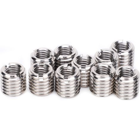 Lot de 10 écrous de réparation à filetage réduit fendu, douilles de réduction, inserts de vis et écrous de conversion (1/5)