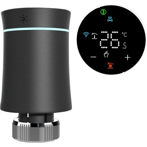 Eosnow BRT-100 Smarter Heizkörperthermostat für Klimaanlage und WLAN mit APP-Steuerung, LED-Digital-Touchscreen, energiesparend, 5+2 programmierbarer Thermostat (Arbeits-Gateway, aber nicht im Lieferu