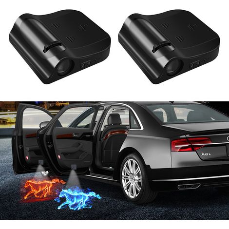 (Pour Audi) 2 projecteurs laser LED universels pour portières de voiture, logo de bienvenue, éclairage d'ambiance et veilleuse. Accessoires auto pour véhicules. (1/5)