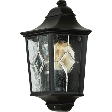 Außenlampe Wand E27 IP43 Schwarz Hof Haus Glas Metall Rustikal Wandlampe außen
