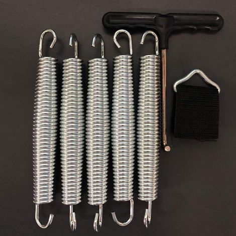 Ressorts de trampoline 178 mm Galvanisés Résistants Kit de 5 pièces avec outil pour réparation et saut sécurisé Jardin (1/4)