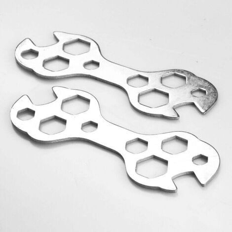 2 Pieces Bicycle Multi-Function Wrench, Bicycle Repair Tool Kit, Mountain Bike Steel Multi-Function Wrench, Simple Type Wrench, Mini Wrench Tools (1/4)