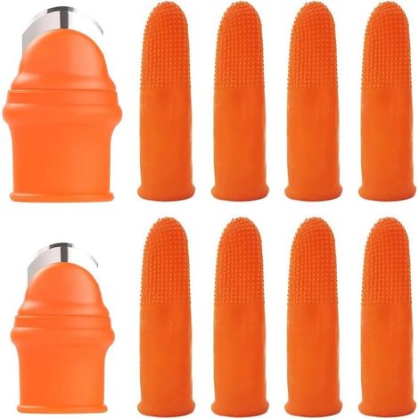 2 Ensemble Outils de Couteau de Pouce en Silicone de Jardin, Coupe-Doigt de Pouce séparateur avec Manchon de Doigt, Cadeaux de Jardinage (1/5)