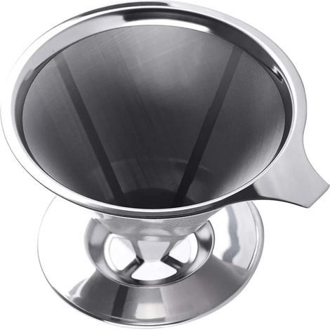 Wiederverwendbare Kaffeefilter aus Edelstahl zur Zubereitung von bis zu 4 Tassen. (1/5)
