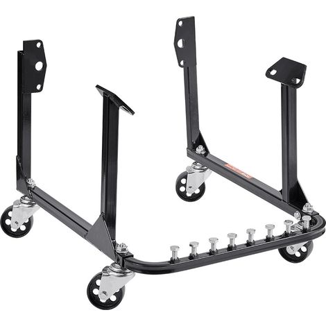 Support Moteur d’Atelier Capacité de 340 kg, Chariot de Manutention pour Moteur en Acier, avec 4 Roulettes Pivotantes et 4 Positions de Crochet, Adapté aux Moteurs BB-CHEVY et GEN-1 SB-CHEVY (1/5)