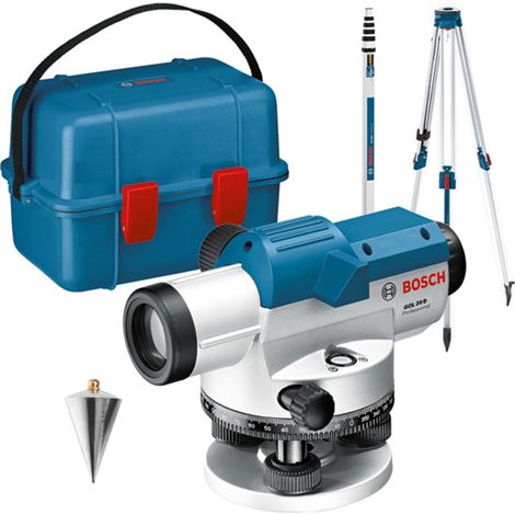Bosch Professional Bosch Optisches Nivelliergerät GOL 20 D mit Baustativ BT 160, Messstab GR 500 (1/5)