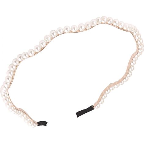 Fascia per capelli decorativa con perle, perle da donna, elegante, alla moda, per matrimoni. (1/2)