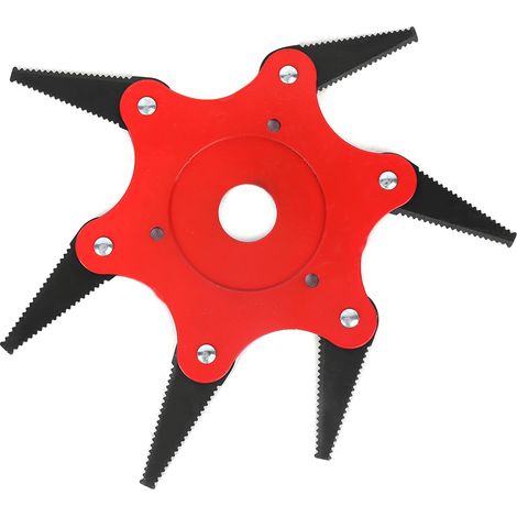 Freischneider-Aufsatz für Rasentrimmer, robust, rot, 6-Klingen-Design mit Zähnen (1/5)