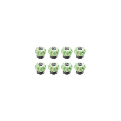 Lot de boutons de tiroir en céramique en forme de citrouille pour armoires de cuisine (vert) (1/5)