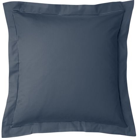Taie d'oreiller percale de coton peigné "Julian" toutes dimensions Coton Pur - Julian Bleu Encre - - Julian Bleu Encre - Taie d'oreiller 65 x 65 cm finition points bourdon